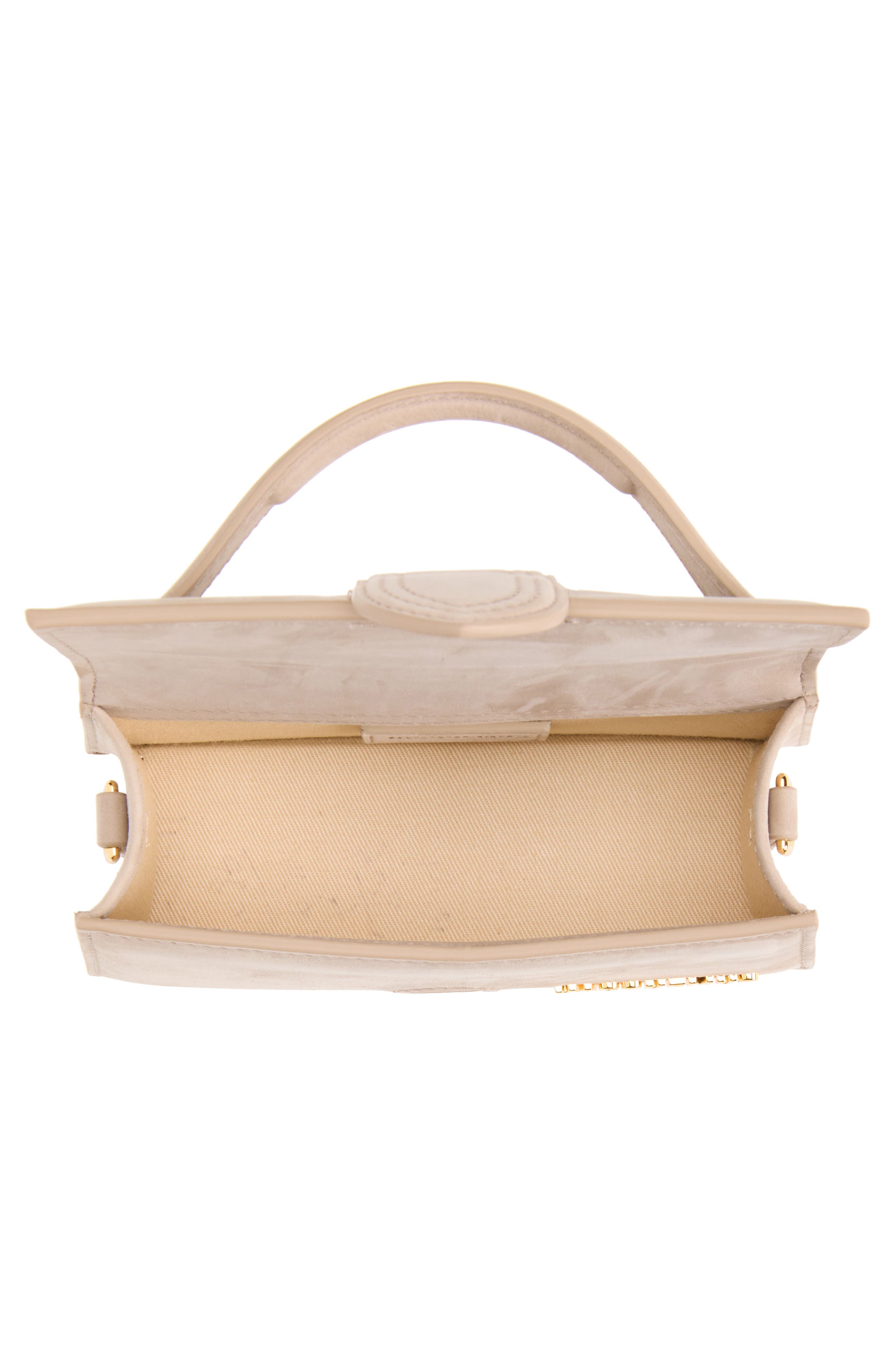 Le Bambino Leather Top Handle Bag, Alternate, color, DARK BEIGE 180