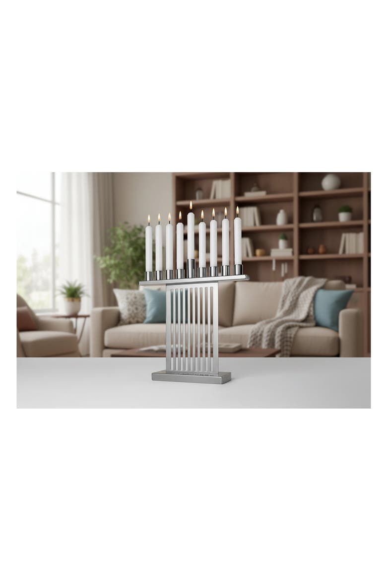 Beth Sholom Menorah, Alternate, color, SILVER