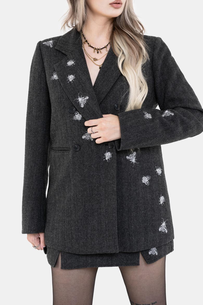 Chrysina Sequin Embellished Blazer, Alternate, color, Grey