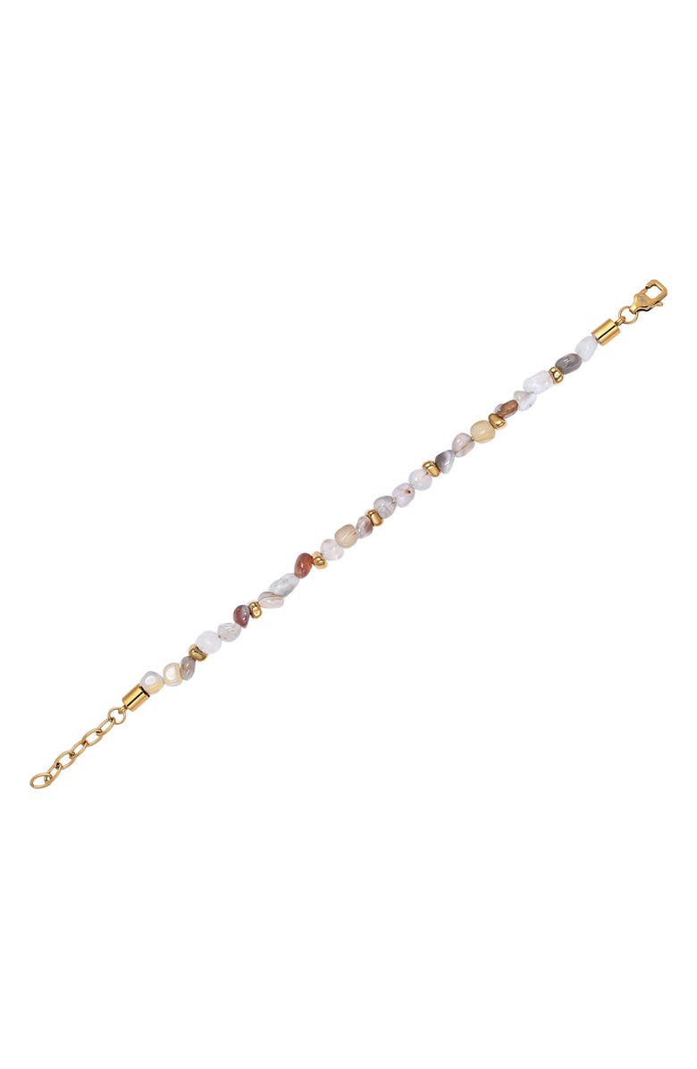 EYE CANDY LOS ANGELES Dylan Agate Beaded Bracelet, Alternate, color, Gold