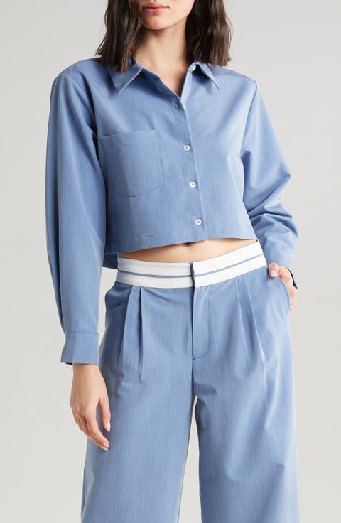 Sunday Crop Button-Up Shirt