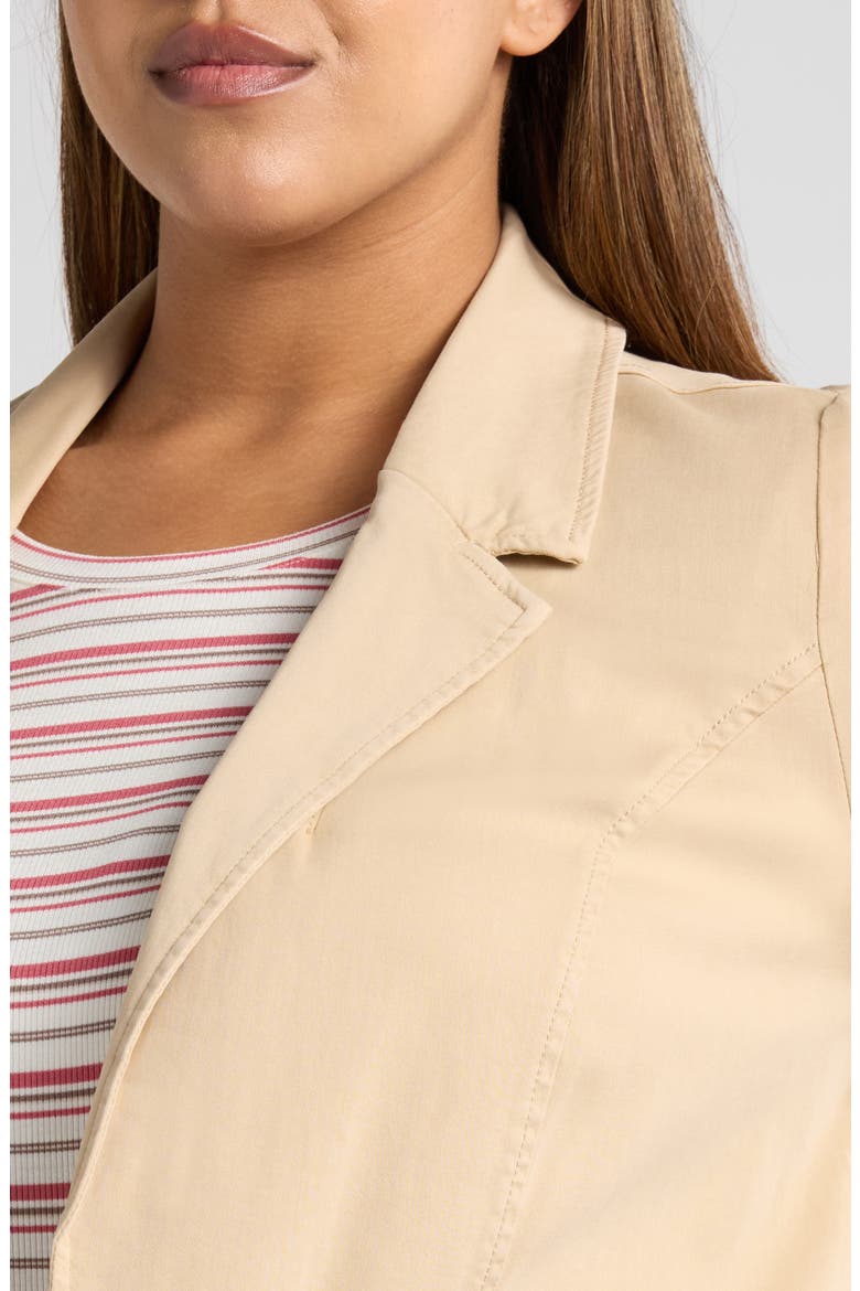 Fitted Open Front Twill Blazer, Alternate, color, CAPPUCCINO