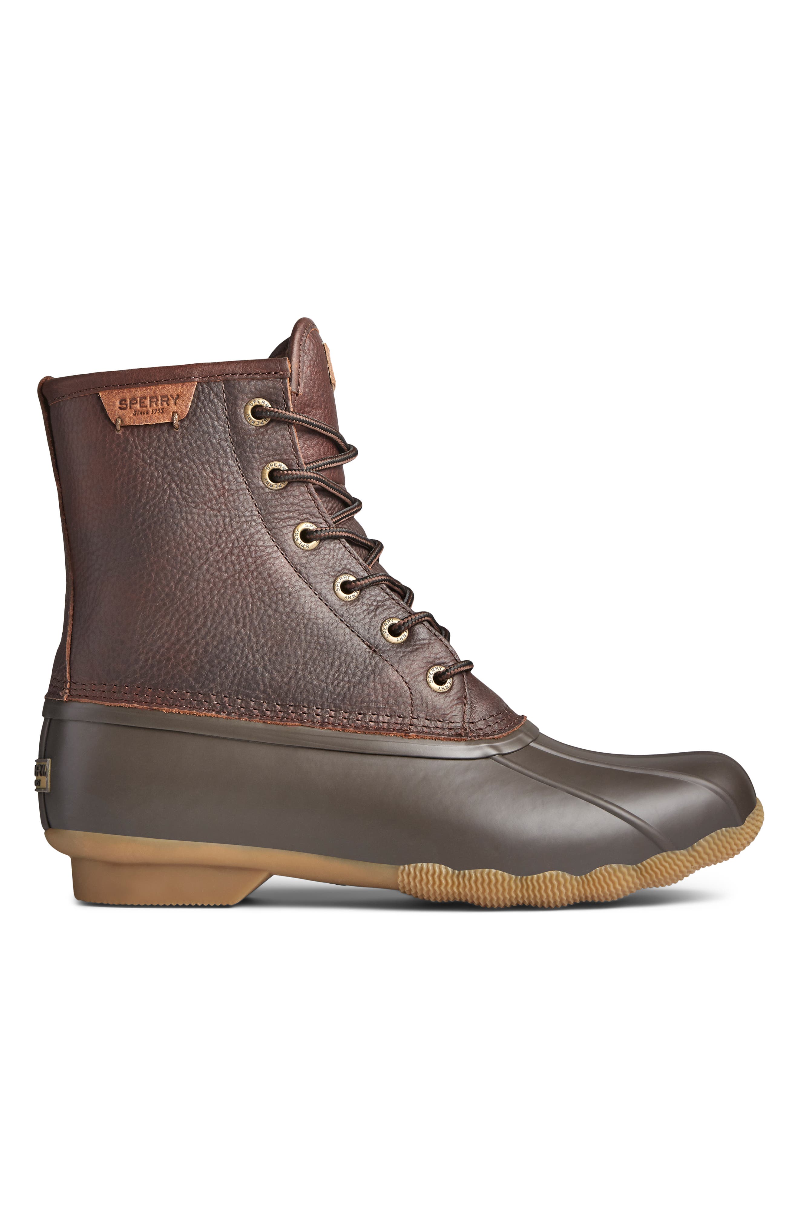 Saltwater Duck Waterproof Rain Boot, Alternate, color, TAN/ BROWN