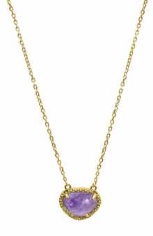 ADORNIA FINE 14K Yellow Gold Plated Sterling Silver Birthstone Pendant Necklace