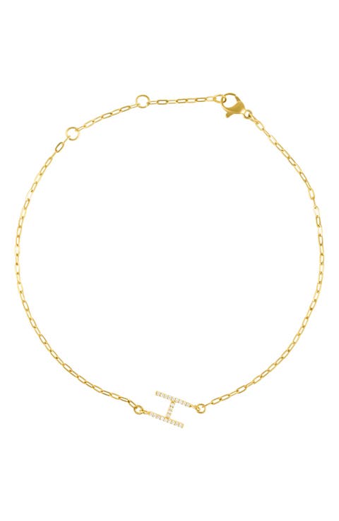 Pavé Cubic Zirconia Initial Anklet