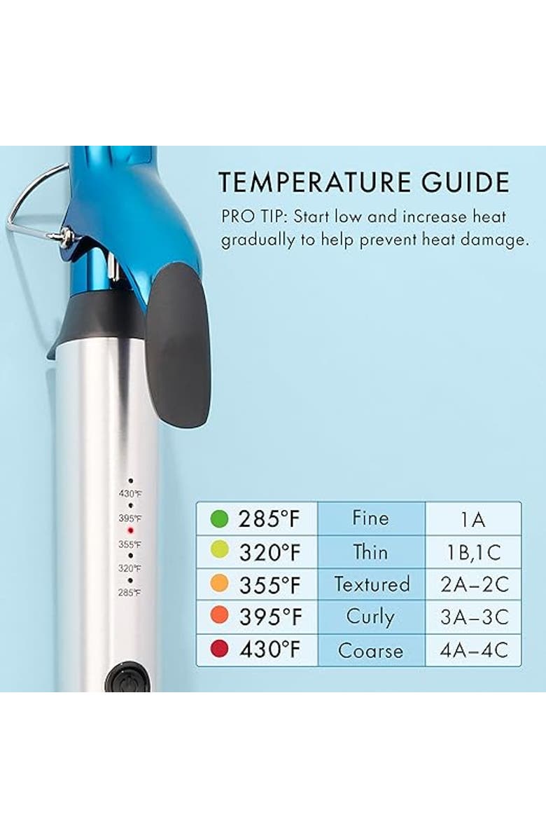 BaBylissPRO Nano Titanium 1" Extended Barrel Curling Iron, Alternate, color, Blue