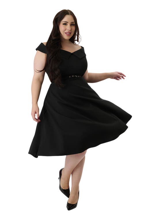 UNIQUE VINTAGE UNIQUE VINTAGE PLUS SIZE OFF THE SHOULDER SWING DRESS 