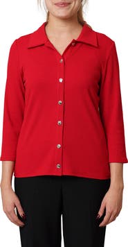 CYRUS Buttoned Ribbed Knit Top
