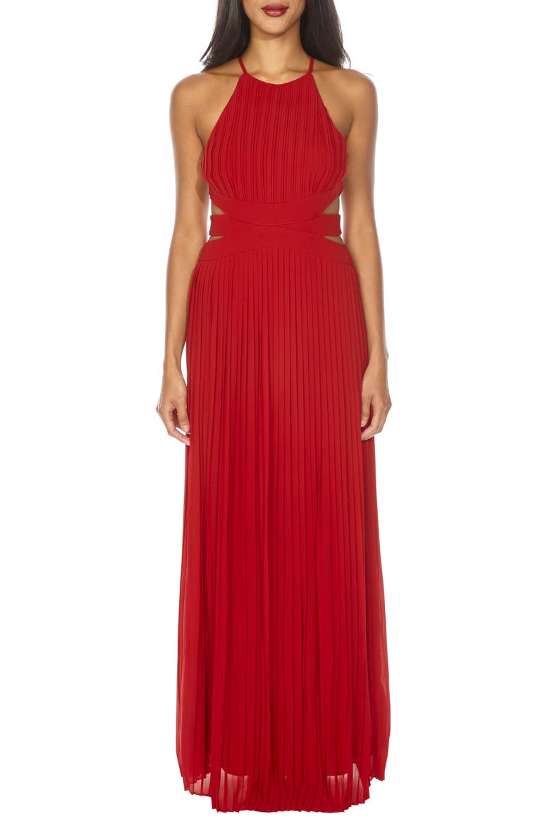Boston Cutout Maxi Dress, Main, color, RUBY RED