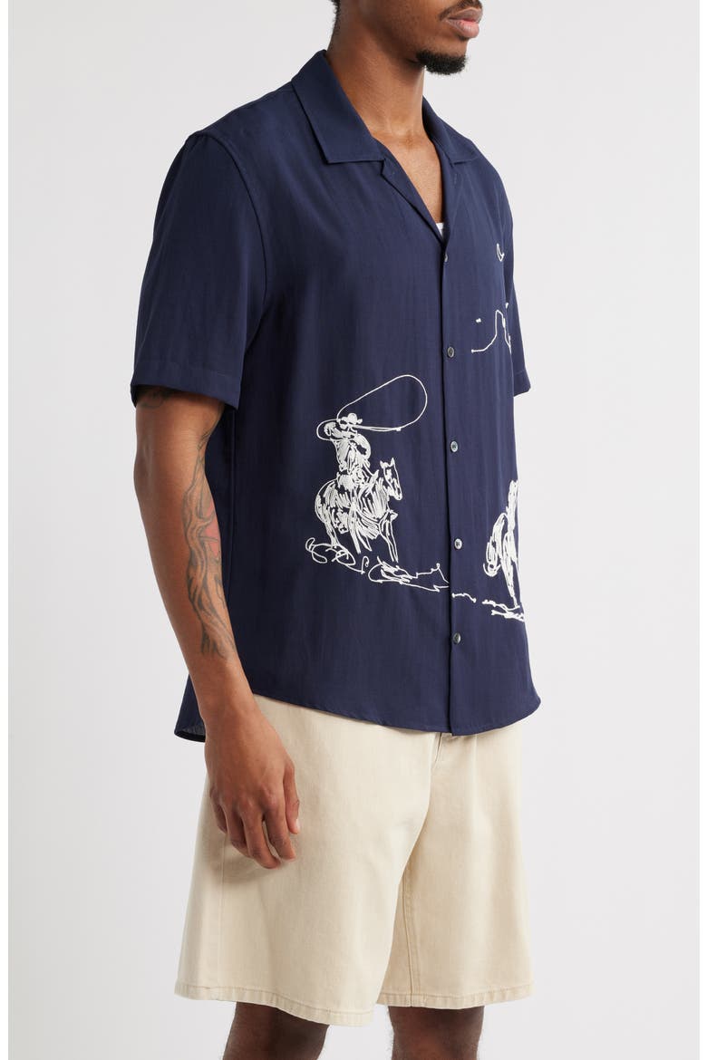 Into the Distance Camp Shirt, Alternate, color, NAVY