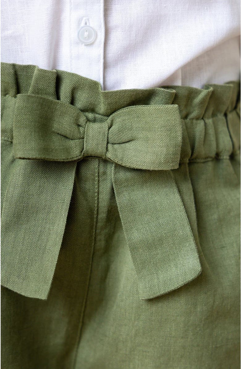 Hope & Henry Girls' Pull-On Cinched Waist Linen Short, Toddler, Alternate, color, 