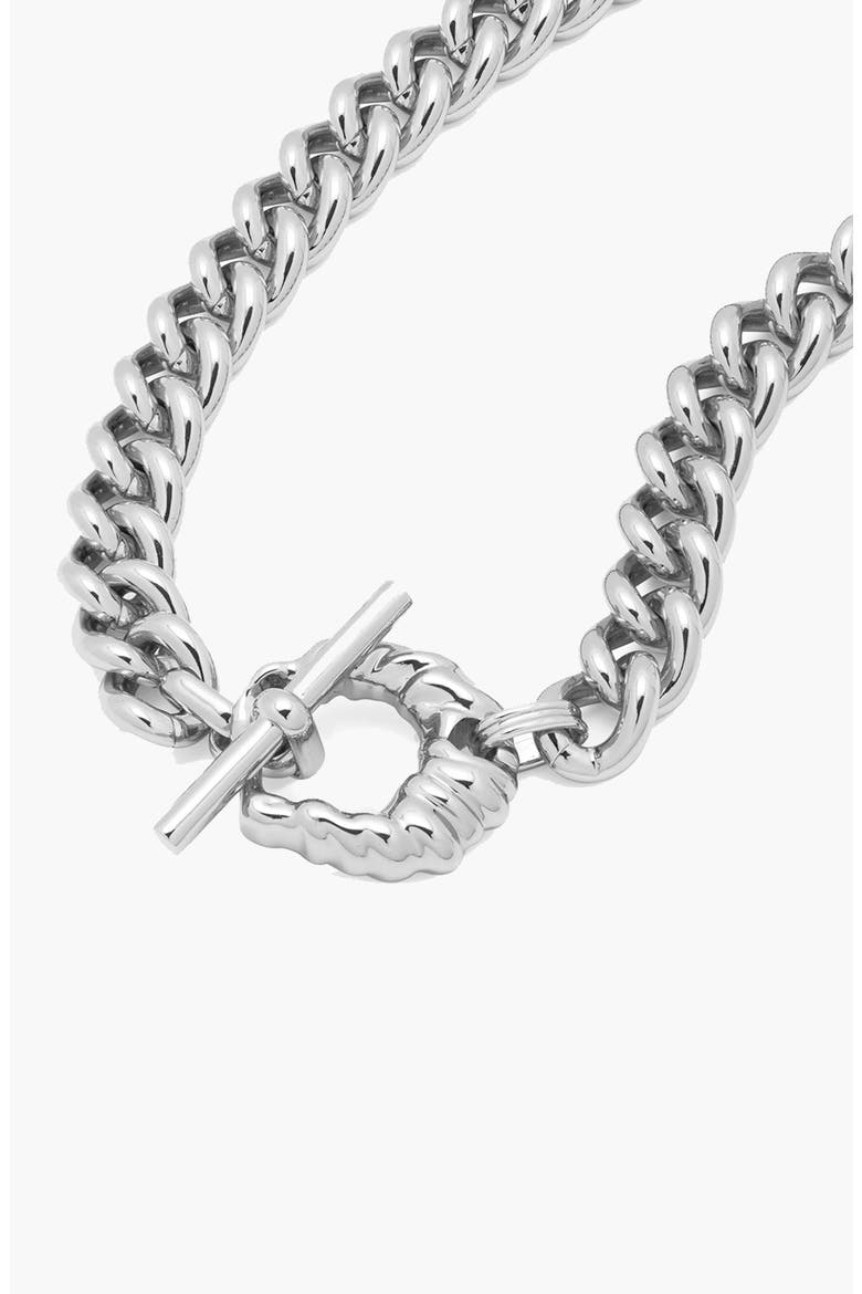 Cora Curb Chain Necklace In Silver, Alternate, color, Silver