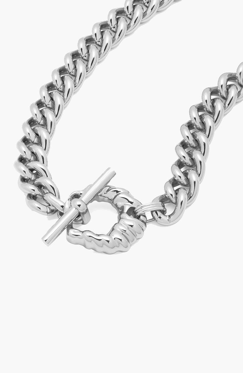 YOJ Cora Curb Chain Necklace In Silver, Alternate, color, Silver