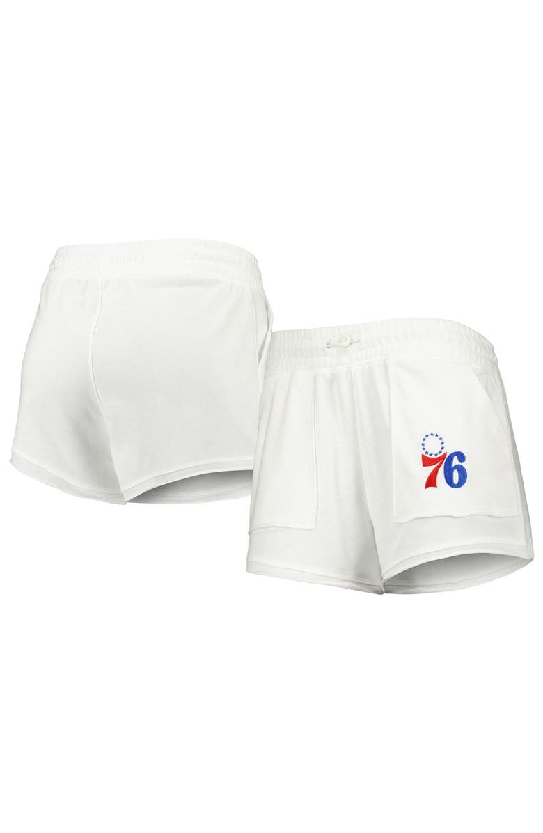 CONCEPTS SPORT Women's Concepts Sport White Philadelphia 76ers Sunray Shorts, Main, color, White