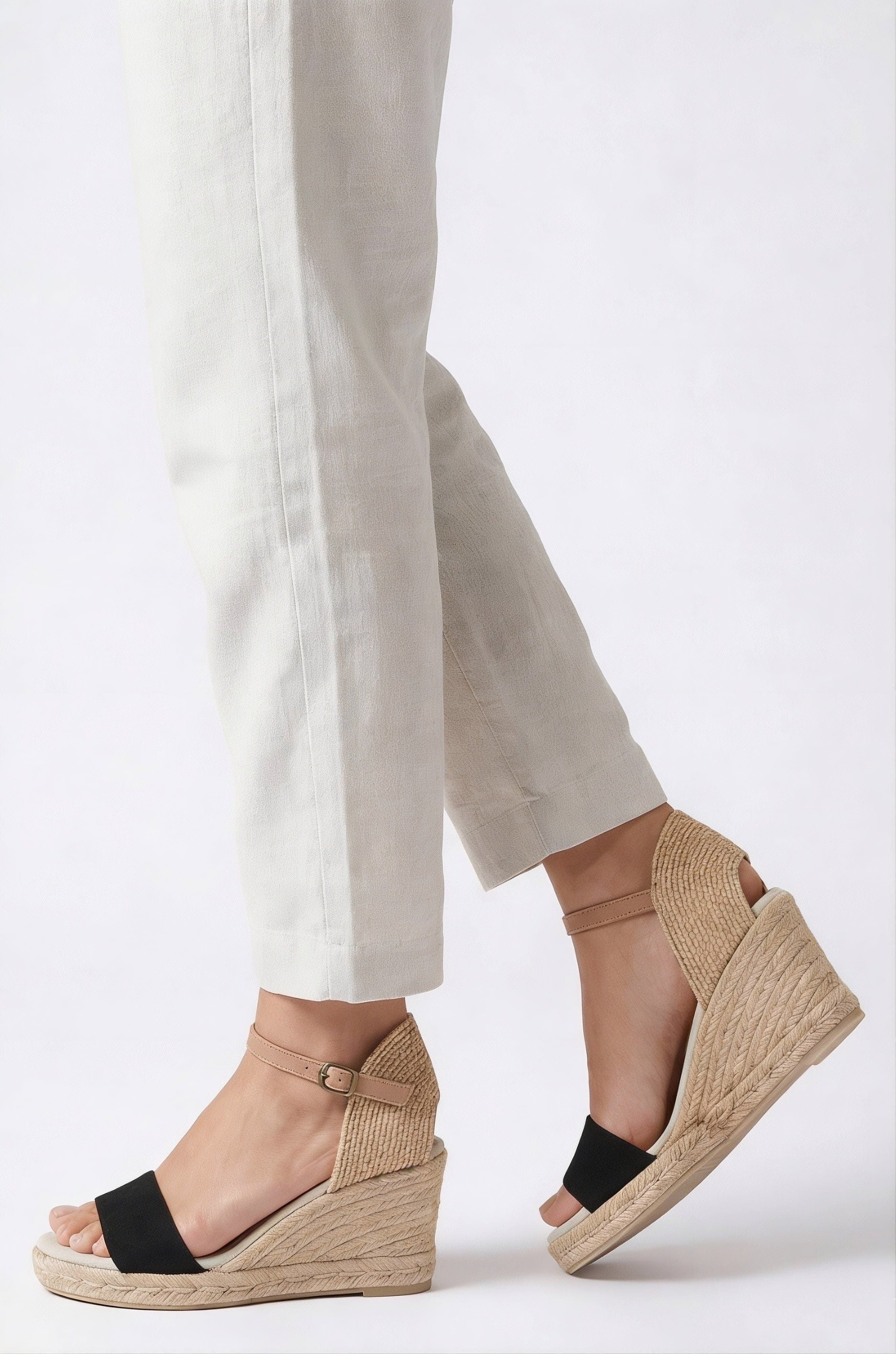 Menina Step Jimena Single Band Wedges, Alternate, color, Black