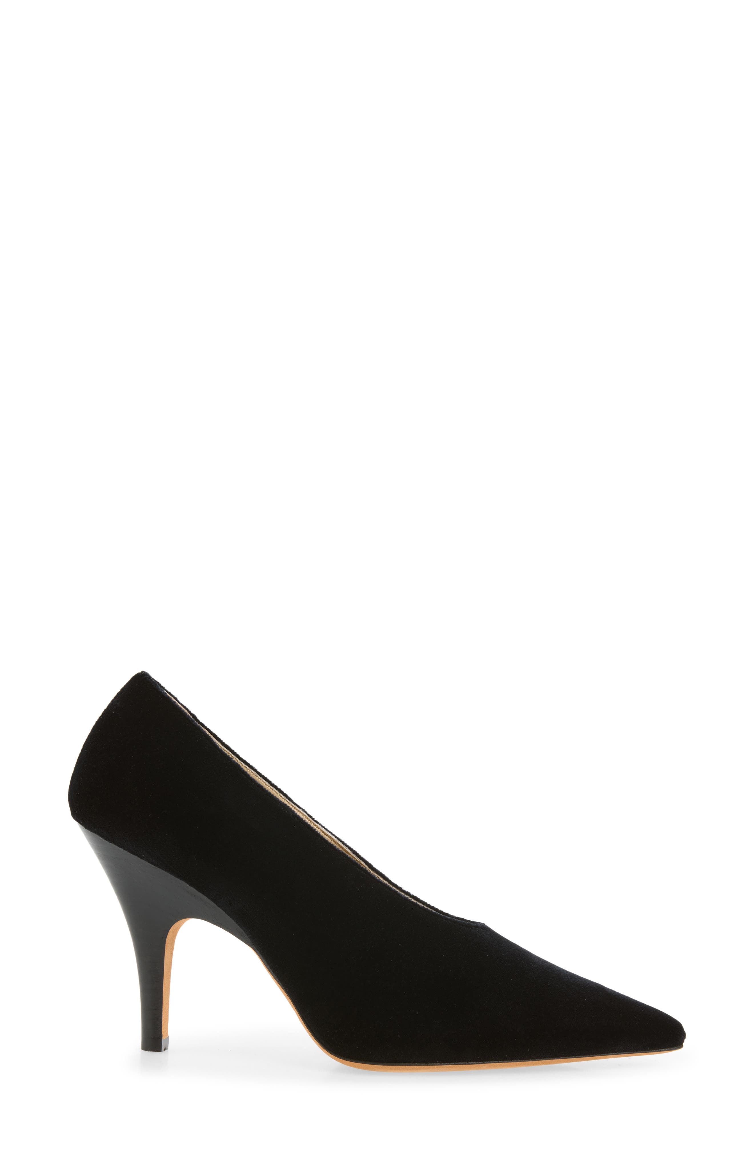 Petra Velveteen Pump, Alternate, color, BLACK