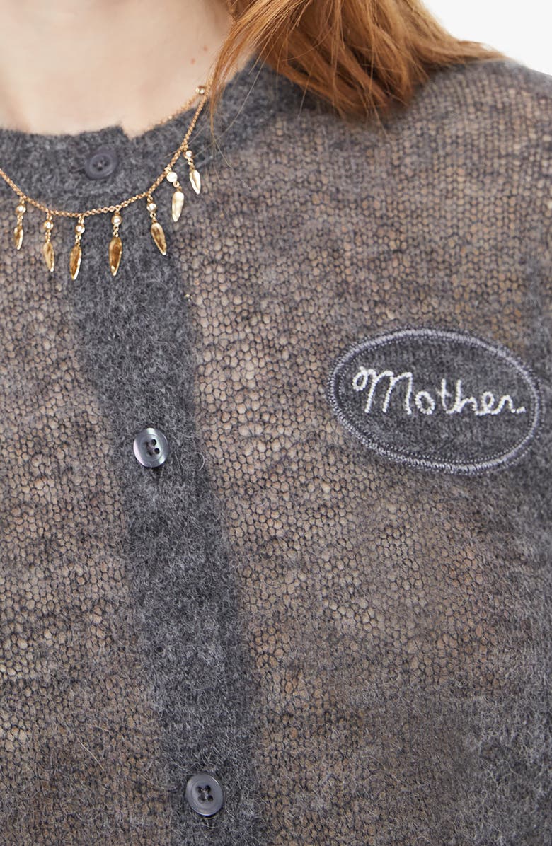 MOTHER The Crop Alpaca Blend Cardigan, Alternate, color, Heirloom Grey