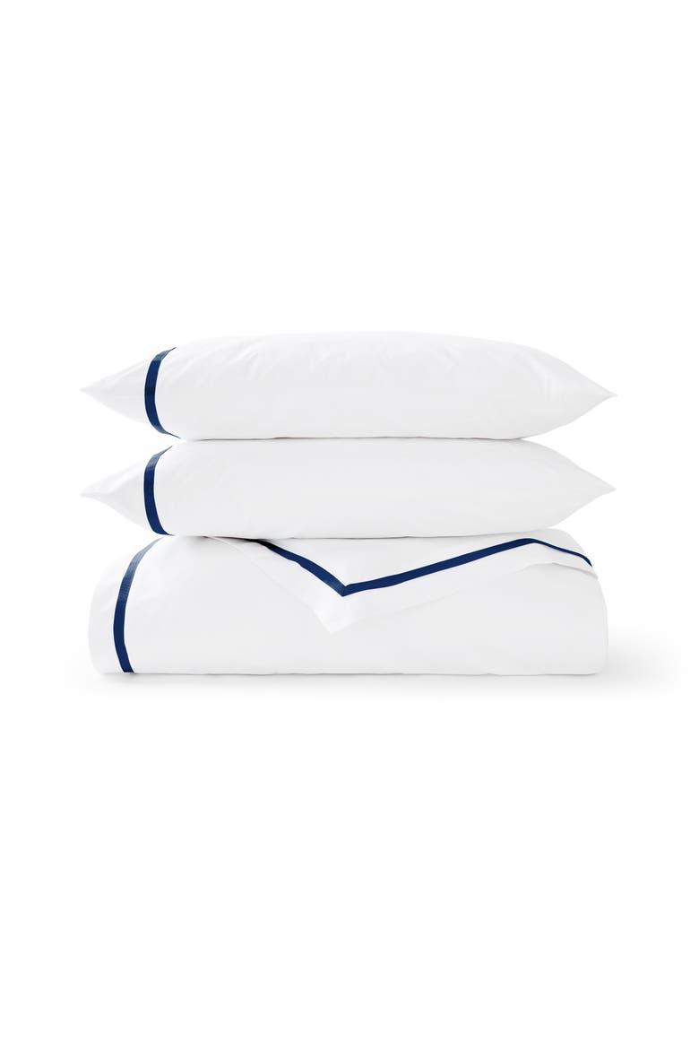 Beaumont Luxury Cotton Percale Duvet Cover Sets, Main, color, Navy