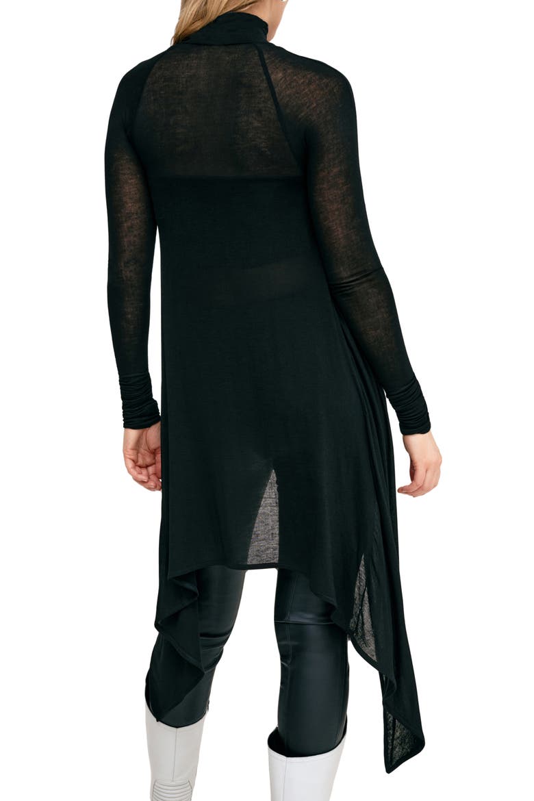 Asher Turtleneck Tunic Sweater, Alternate, color, BLACK