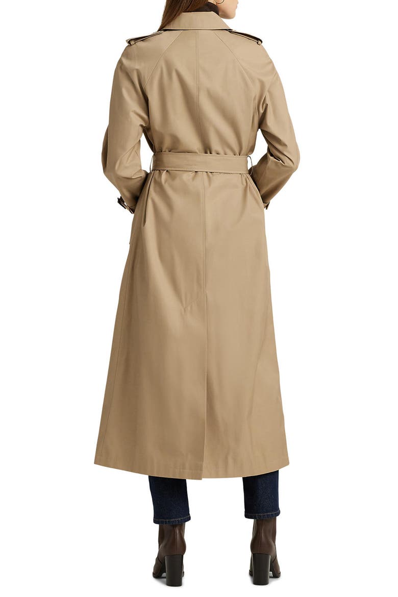 Belted Cotton Blend Gabardine Trench Coat, Alternate, color, SAND
