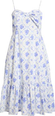 SUGARLIPS Nia Floral Perline Bow Midi Sundress
