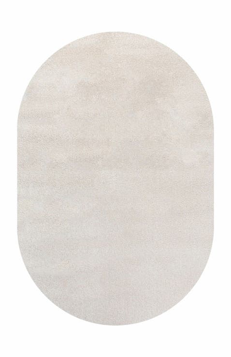 Haze Solid Low-Pile Oval Area Rug