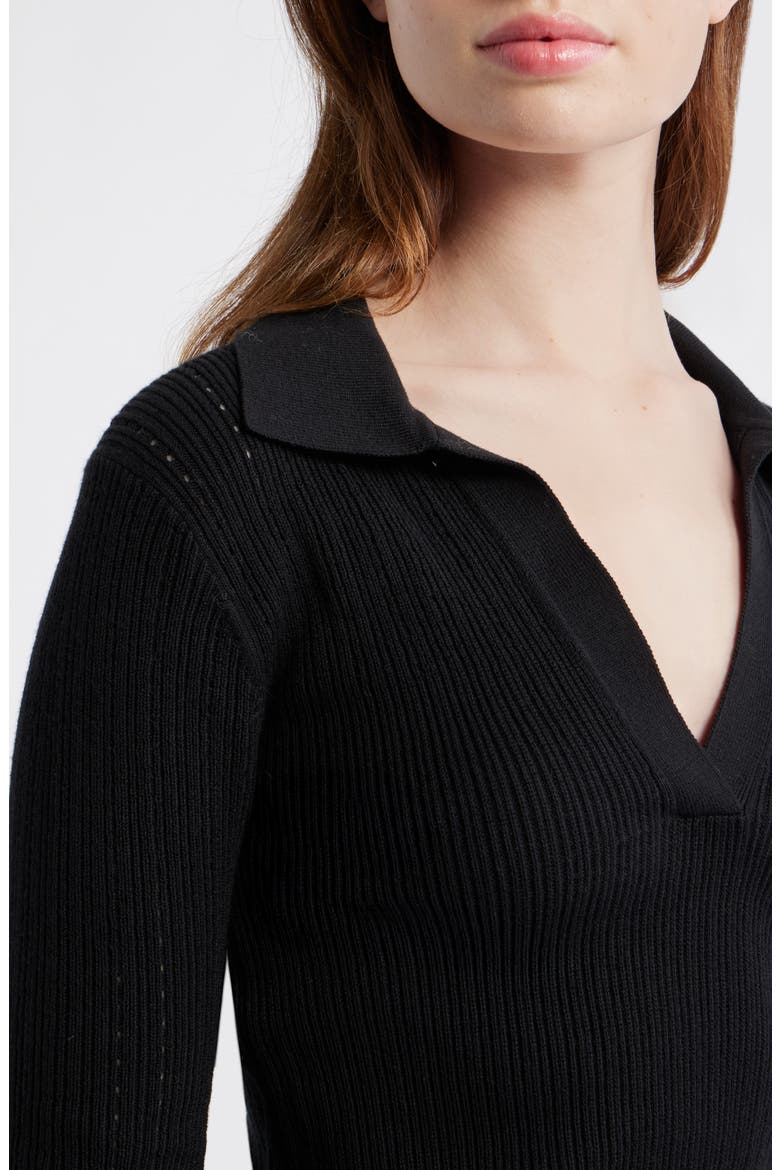 Johnny Collar Sweater, Alternate, color, JET BLACK
