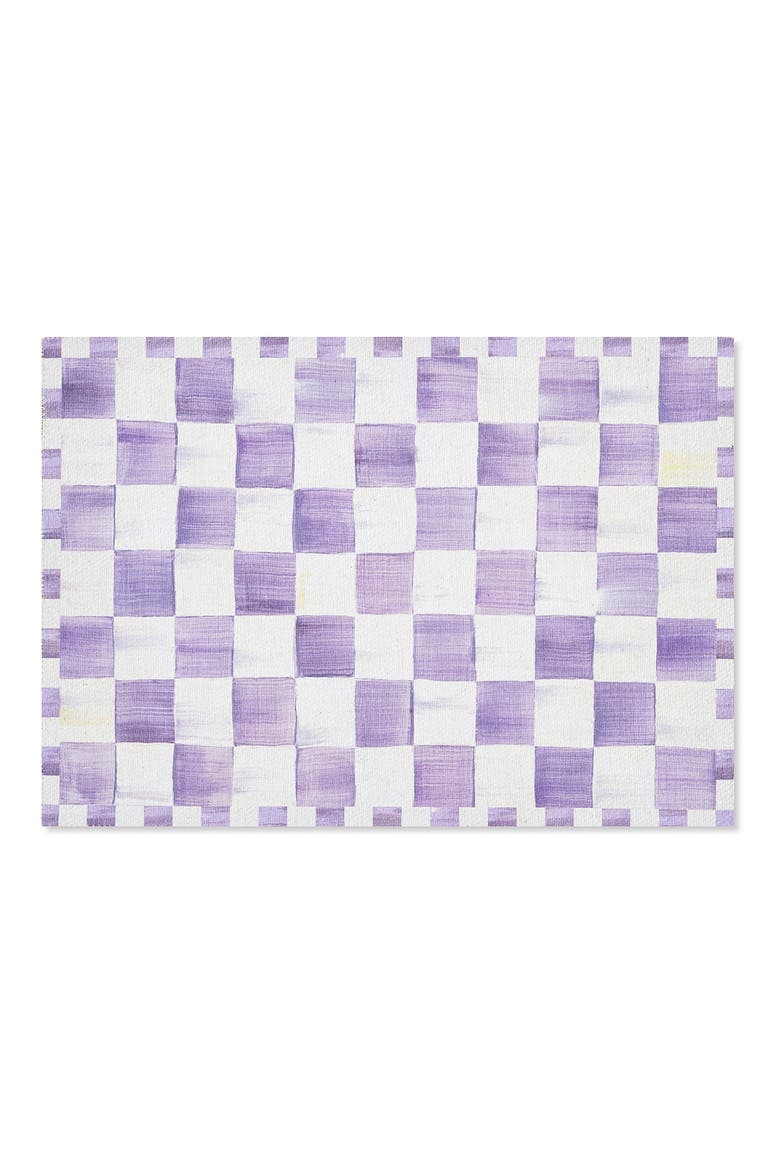 Violet Check Washable Rug, Main, color, VIOLET