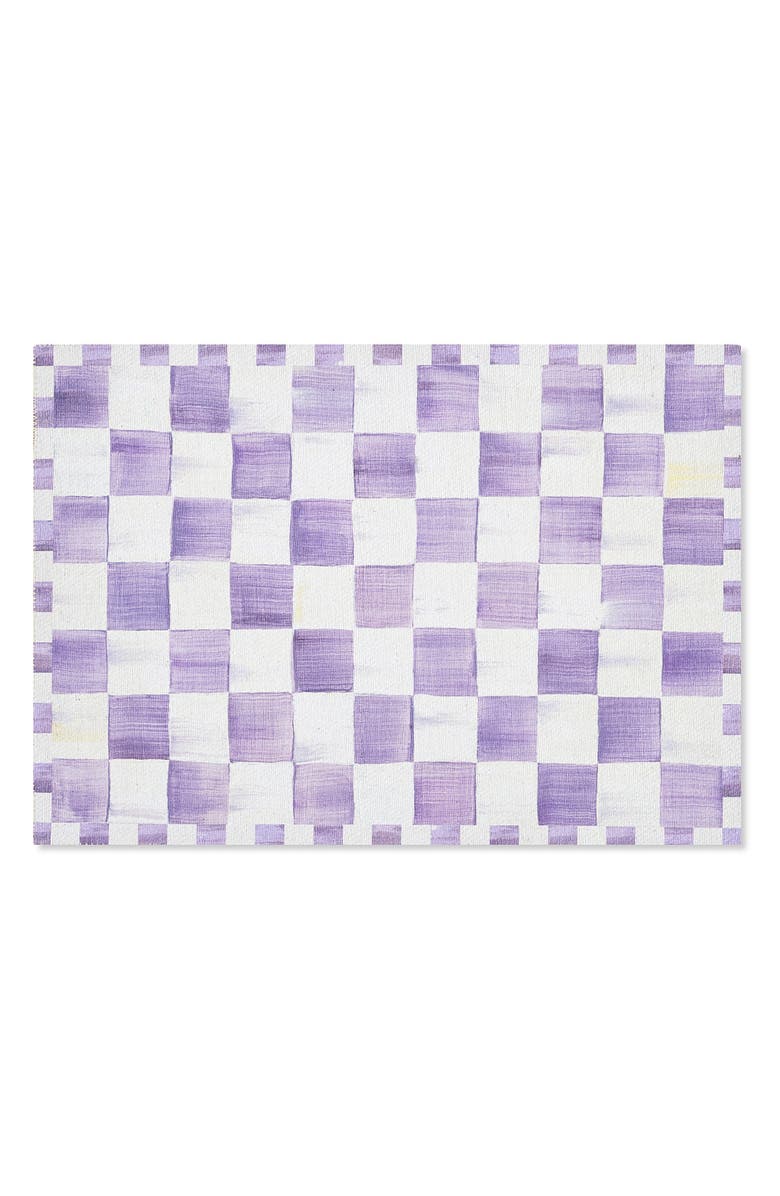 MACKENZIE CHILDS Violet Check Washable Rug, Main, color, Violet