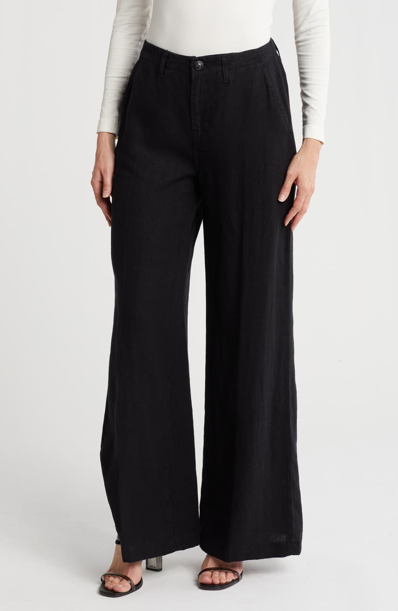 L'AGENCE Brie Wide Leg Linen Pants, Main, color,