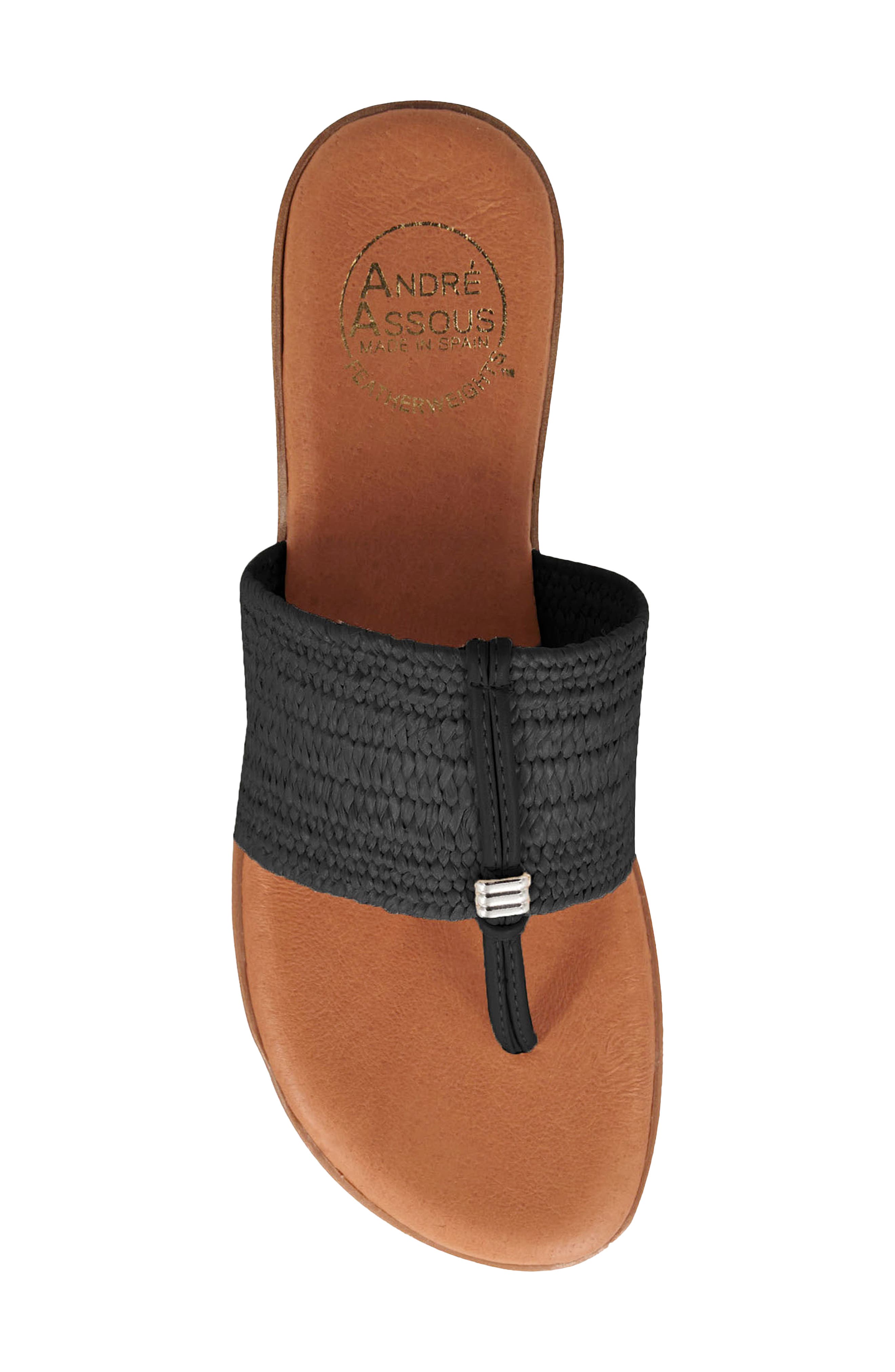 André Assous Nice Featherweight Woven Flip Flop, Alternate, color, Black