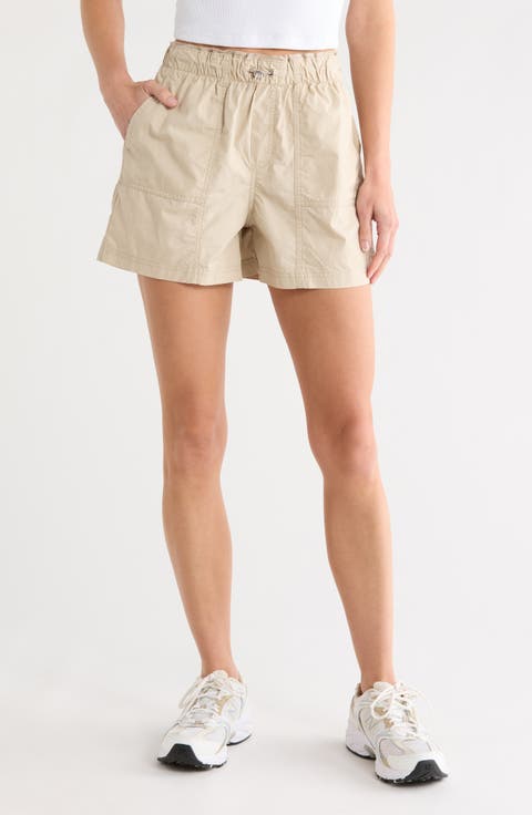 Drawcord Waist Cotton Shorts