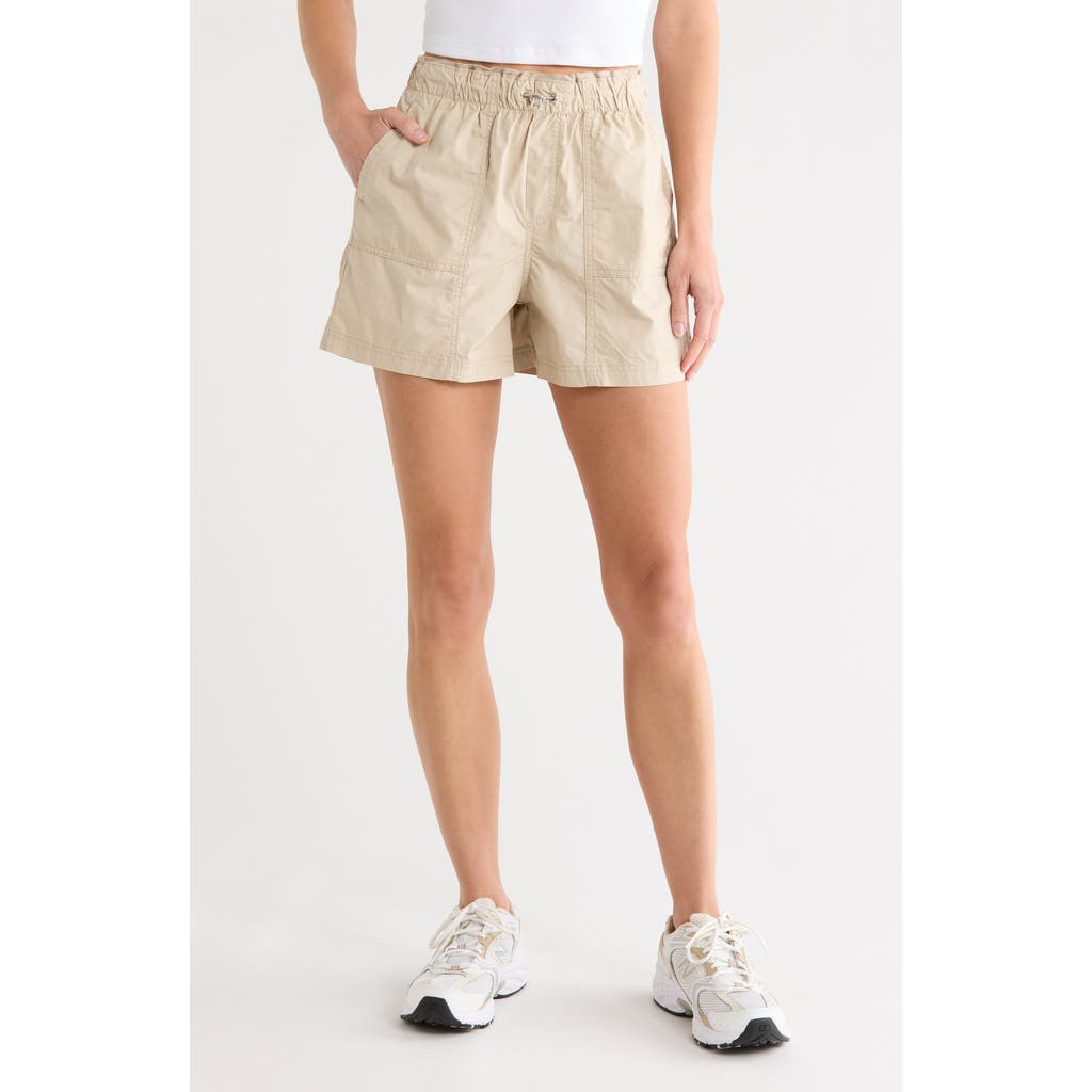 DKNY Drawcord Waist Cotton Shorts in Pebble at Nordstrom Rack, Size Small
