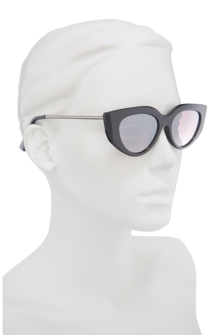 47mm Gradient Cat Eye Sunglasses, Alternate, color, BLACK