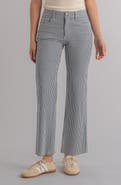 KUT from the Kloth Kelsey Fab Ab Stripe Raw Hem High Waist Ankle Flare Jeans