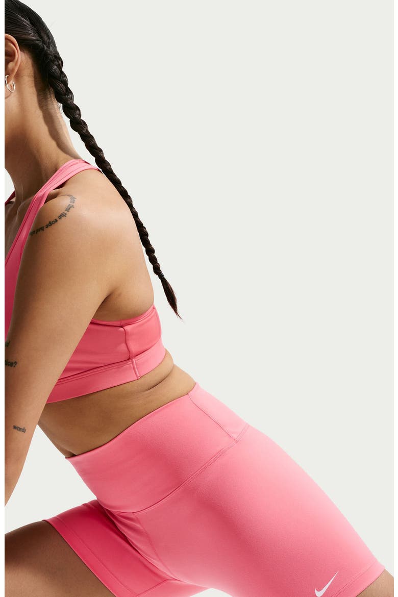 One Elemental Dri-FIT High Waist Bike Shorts, Alternate, color, SEA CORAL/ WHITE