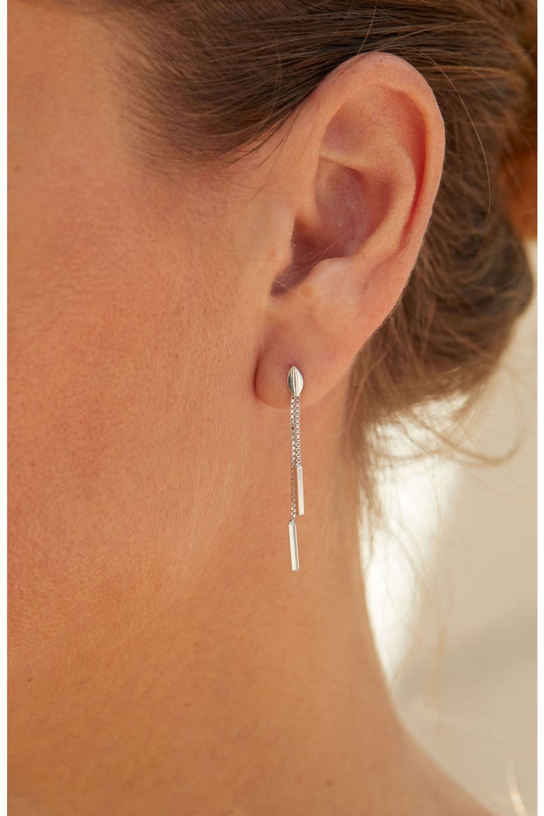 Sterling Silver Post Dangle Drop Earrings, Alternate, color, WHITE