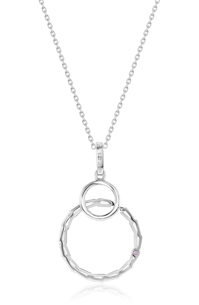 SUZY LEVIAN Cubic Zirconia Interlocking Circle Pendant Necklace, Alternate, color, White