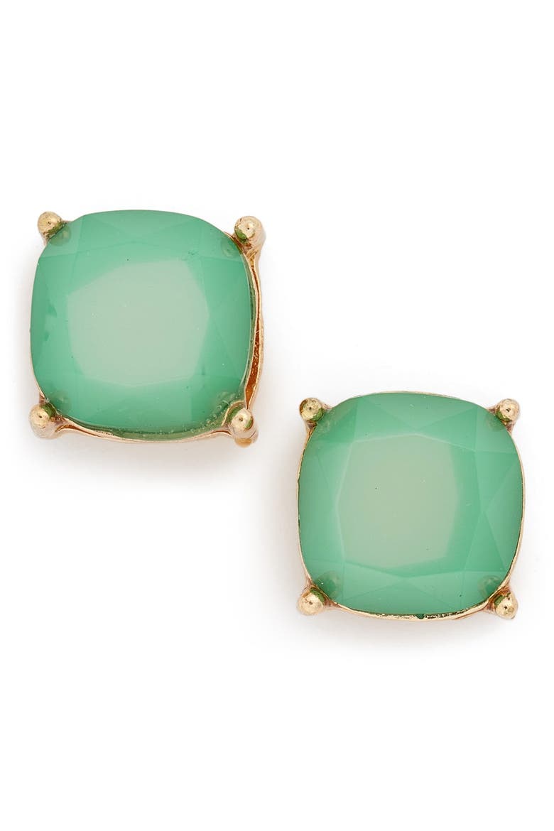 Stone Stud Earrings, Main, color, GREEN