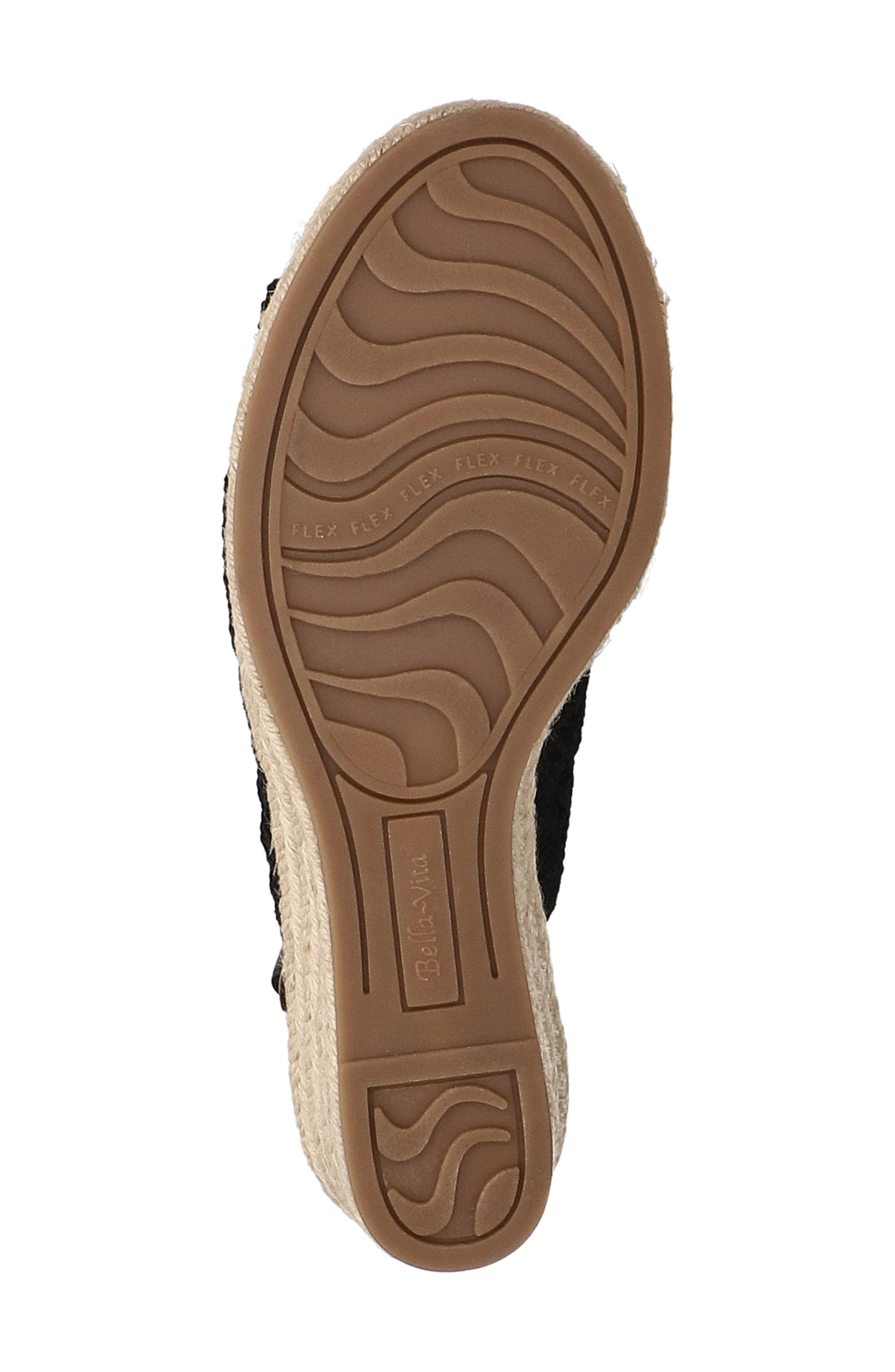 Bella Vita Bethany Slingback Wedge Sandal, Alternate, color, Black Raffia