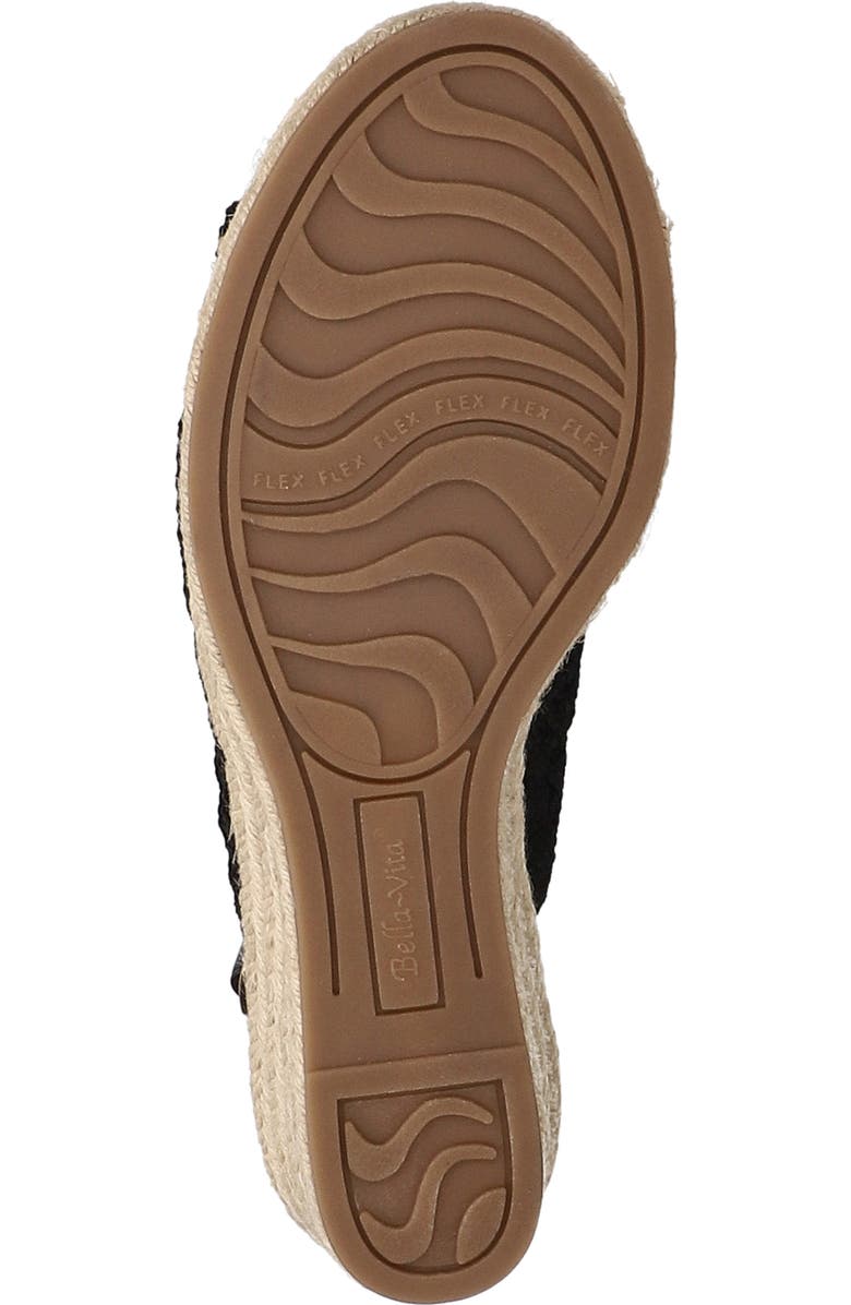 Bella Vita Bethany Slingback Wedge Sandal, Alternate, color, Black Raffia