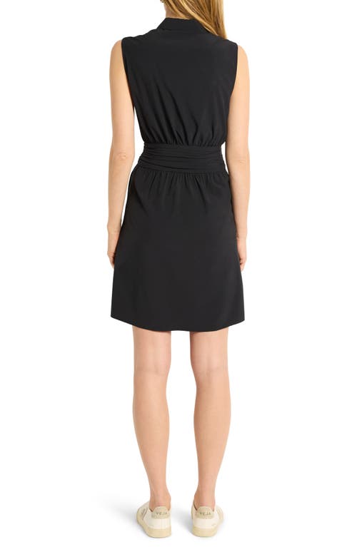 Nz Active By Nic+zoe Tech Stretch Sleeveless Shirtdress In Black Onyx
