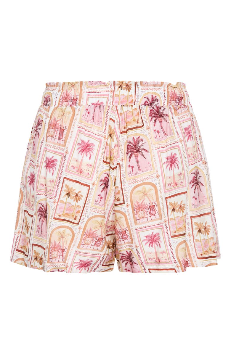 City Chic Postcard Print Shorts, Alternate, color, Postcard Soiree