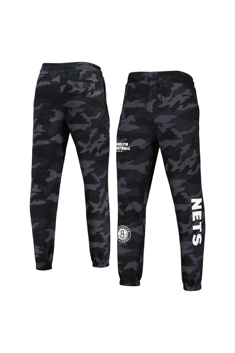 Men's New Era Black/Camo Brooklyn Nets Tonal Joggers, Main, color, Black