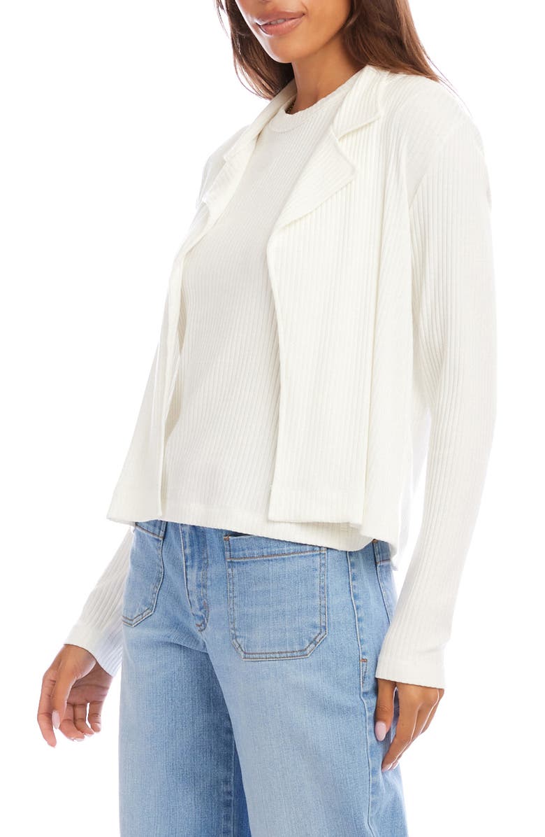 Karen Kane Notch Lapel Rib Jacket, Alternate, color, White