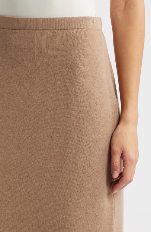 Tahari Asl Knit Midi Skirt In Clay