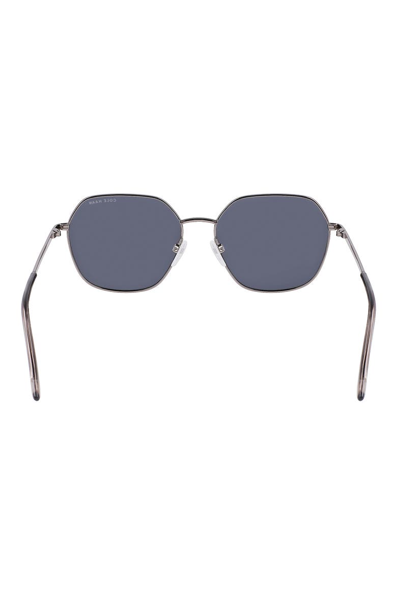 58mm Full Rim Metal Square Polarized Sunglasses, Alternate, color, GUNMETAL