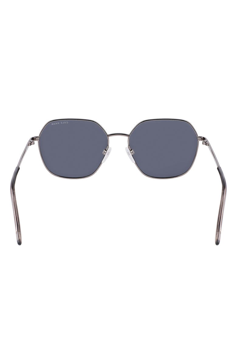 Cole Haan 58mm Full Rim Metal Square Polarized Sunglasses, Alternate, color, Gunmetal
