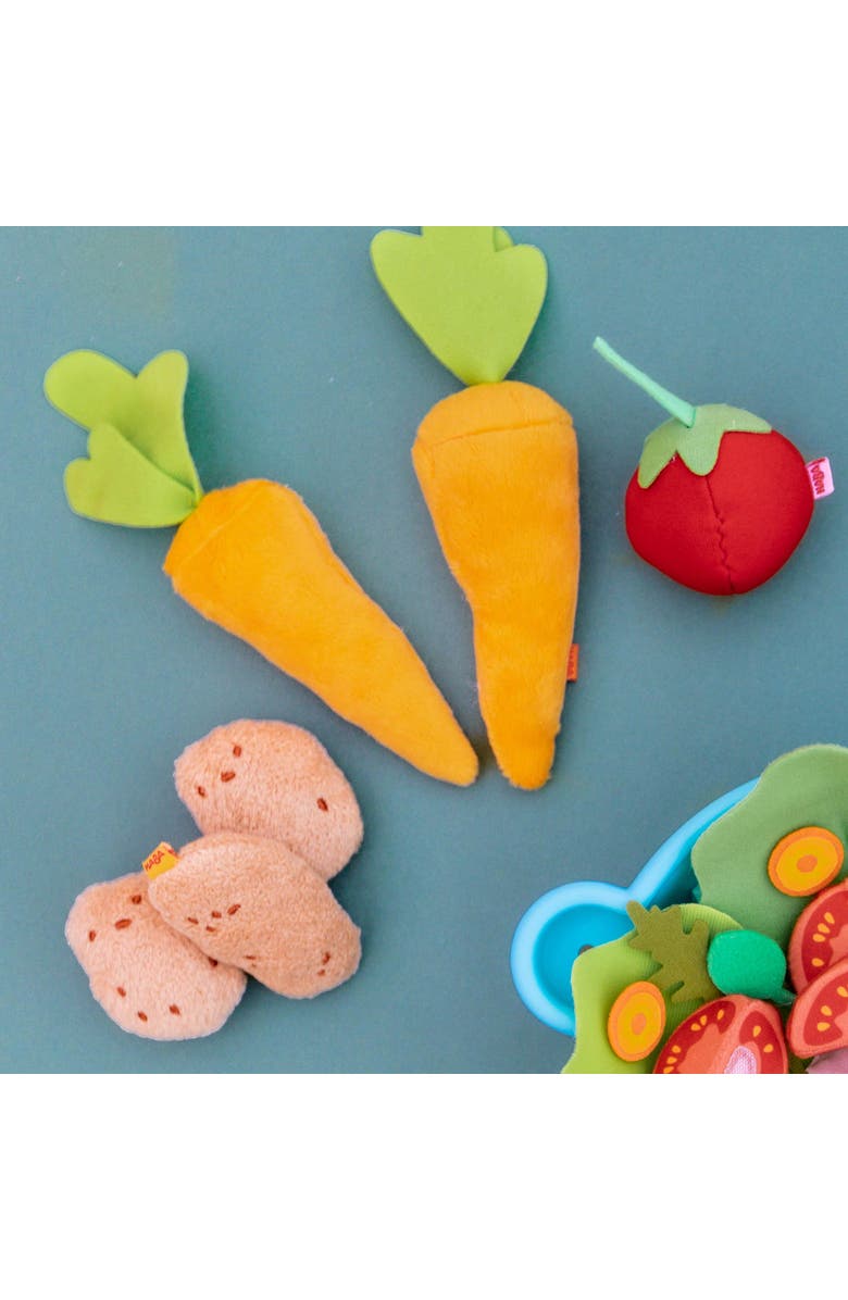 HABA Biofino Vegetable Basket - Soft Plush Pretend Play Food with Carrier, Cucumber, Tomato, 2 Carrots and 3 Potatoes, Alternate, color, 