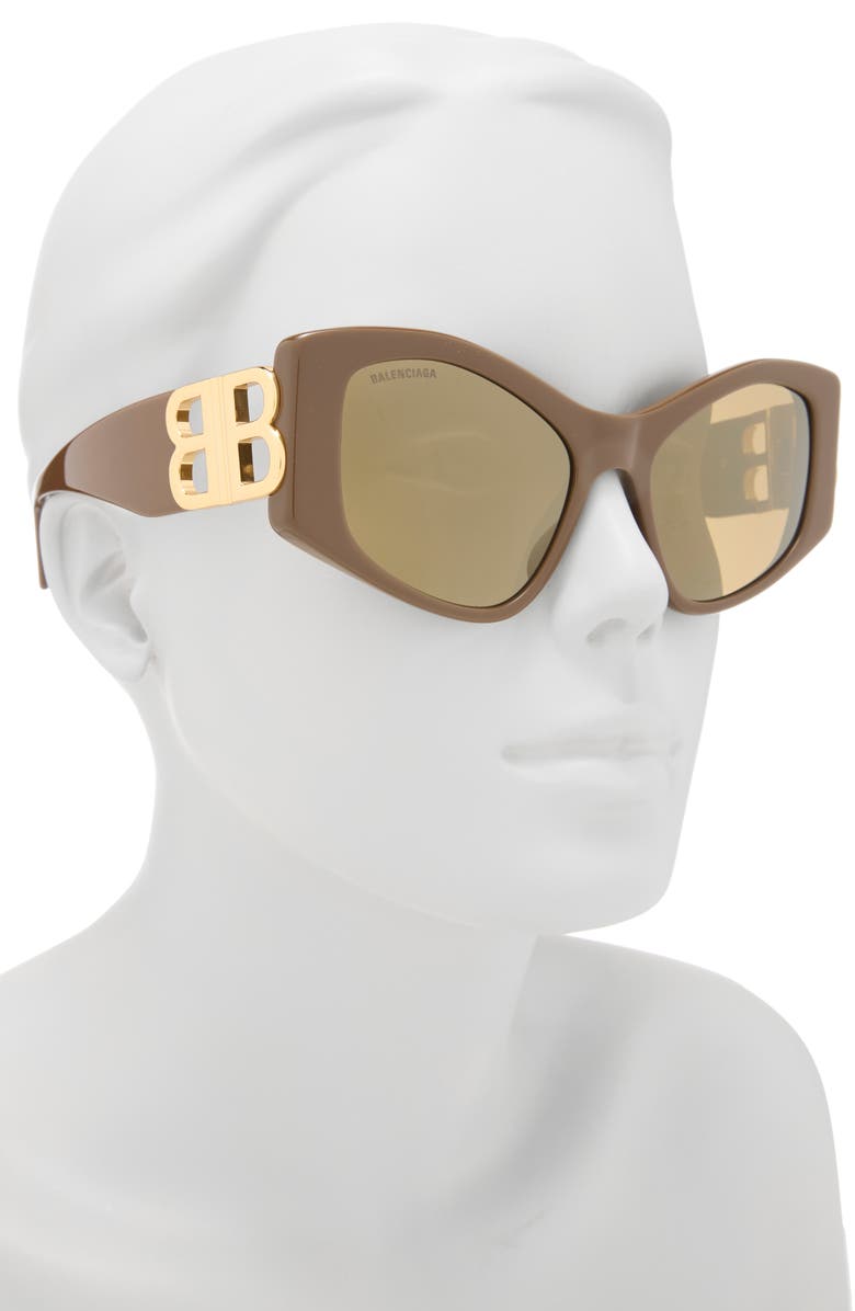 Balenciaga 55mm Cat Eye Sunglasses, Alternate, color, Brown Brown Bronze